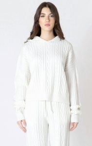 Hooded Cable Sweater