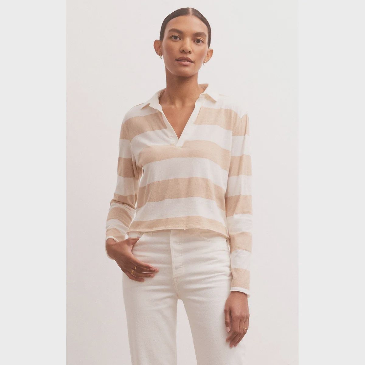 Ashton Stripe Polo L/S  Top