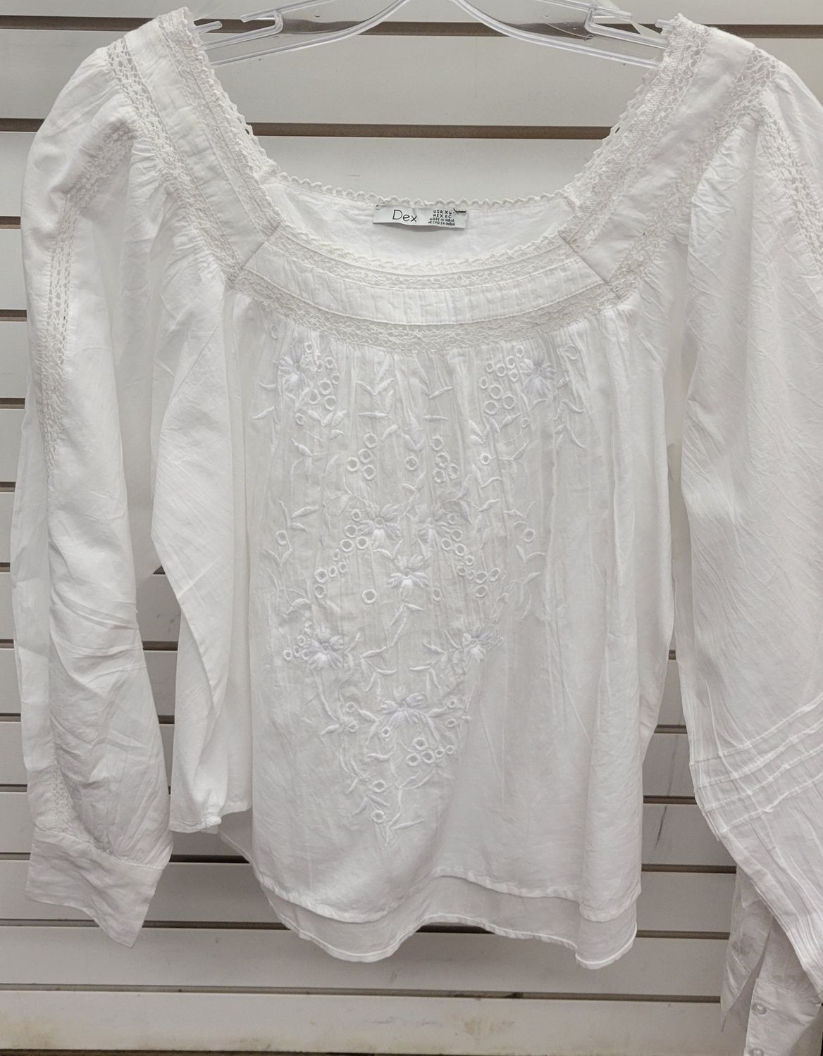 Eyelet Long Sleeve Blouse