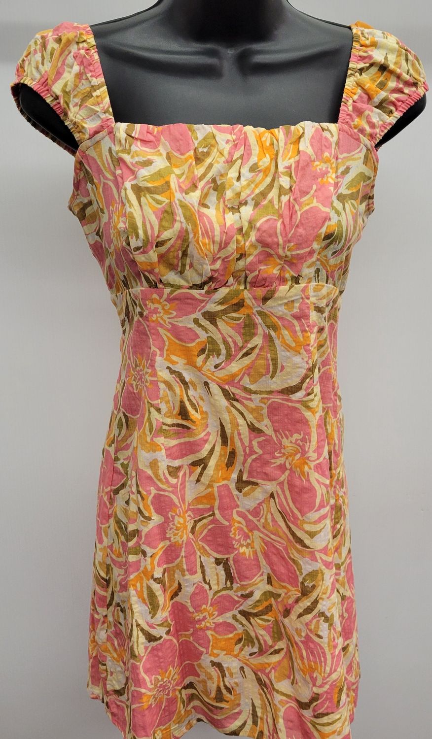 Gathered Sleeve Mini Dress