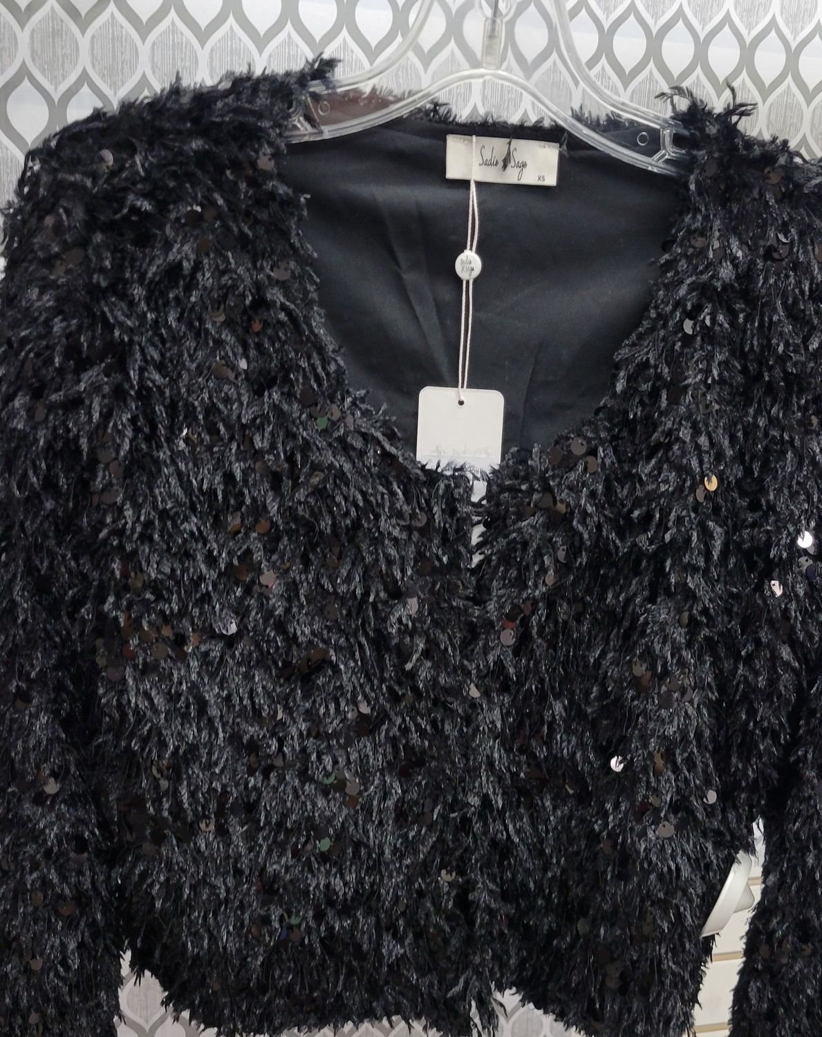 Joelle Faux Fur &amp; Sequin Jacket