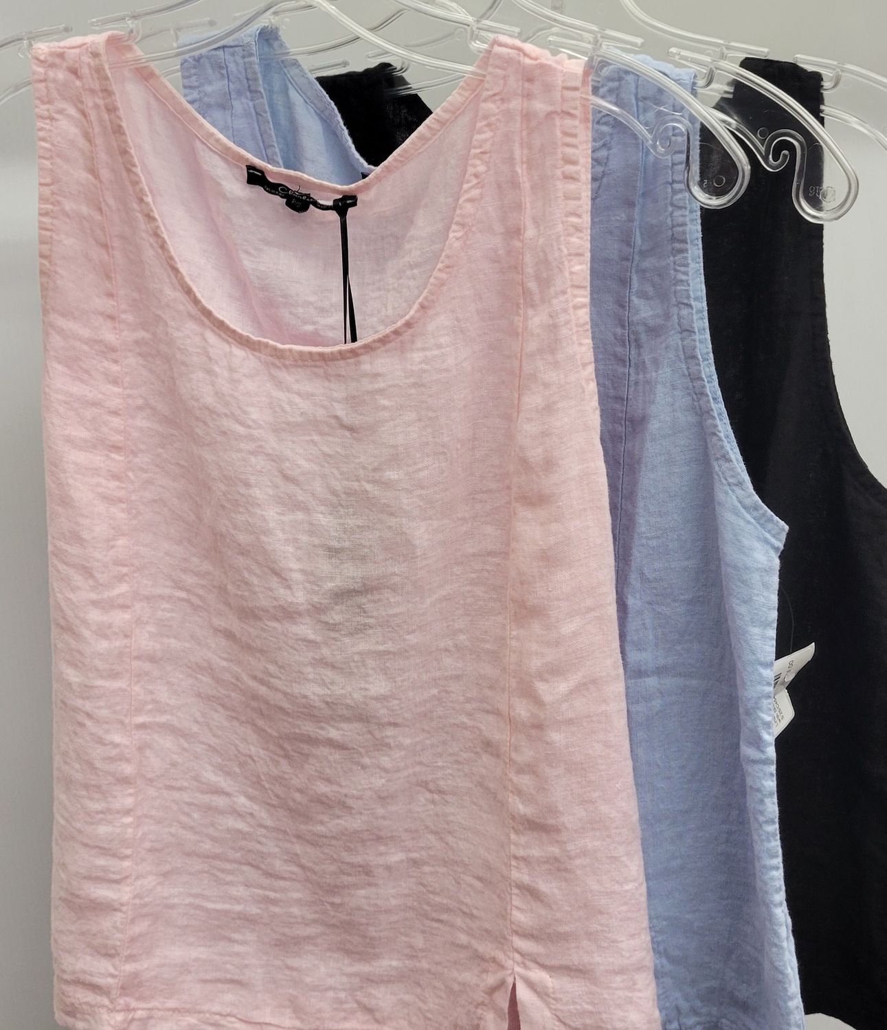 Linen Sleeveless Top with Slits