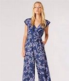 Leaf Cape Wrap Palazzo Jumpsuit