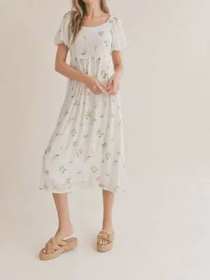 Spring C leaning Square Neck Midi Dress