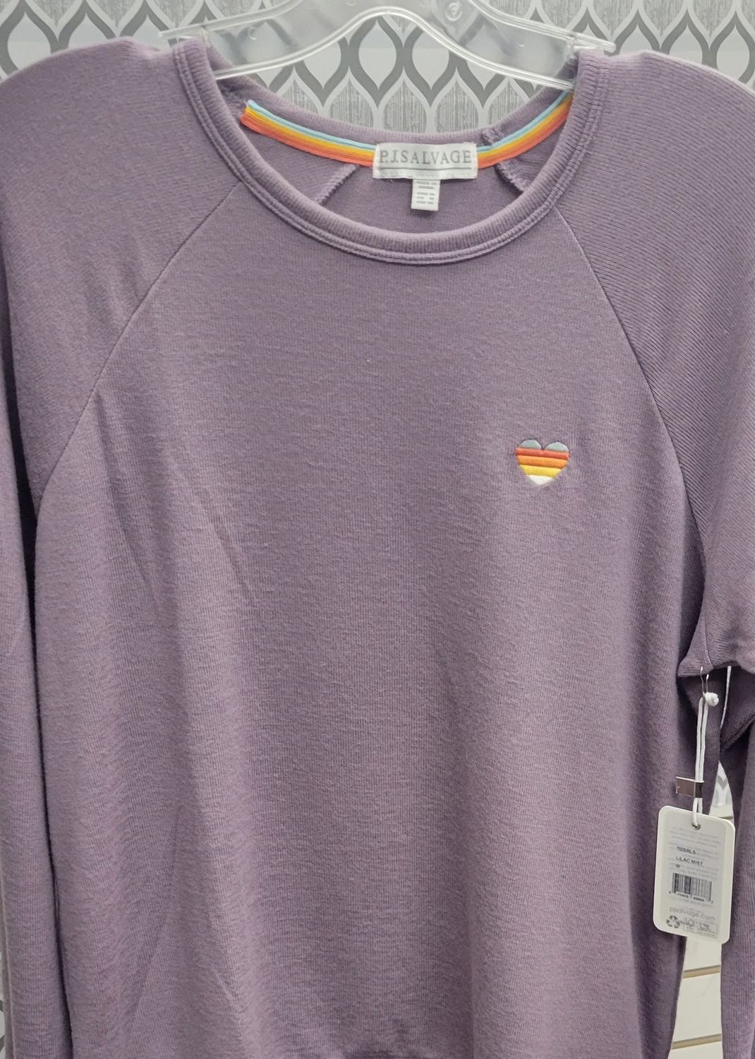 Stripe Rite Heart L/S Top