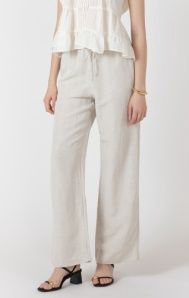 Elastic Waist Linen Pant