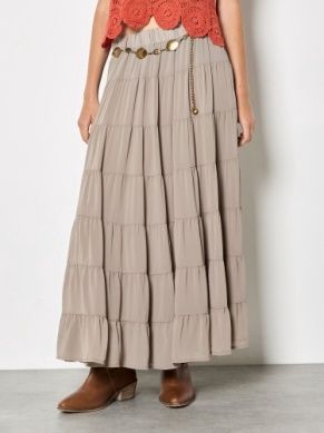 Multi Tiered Skirt with Belt