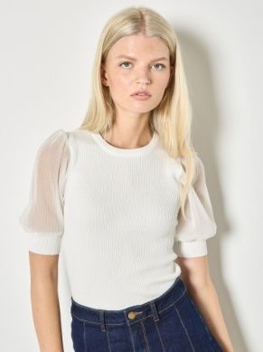 Plisse Knit Rib Top