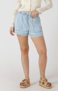 Drawstring Denim Shorts
