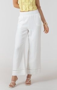 Lace Trim Wide Leg Pant