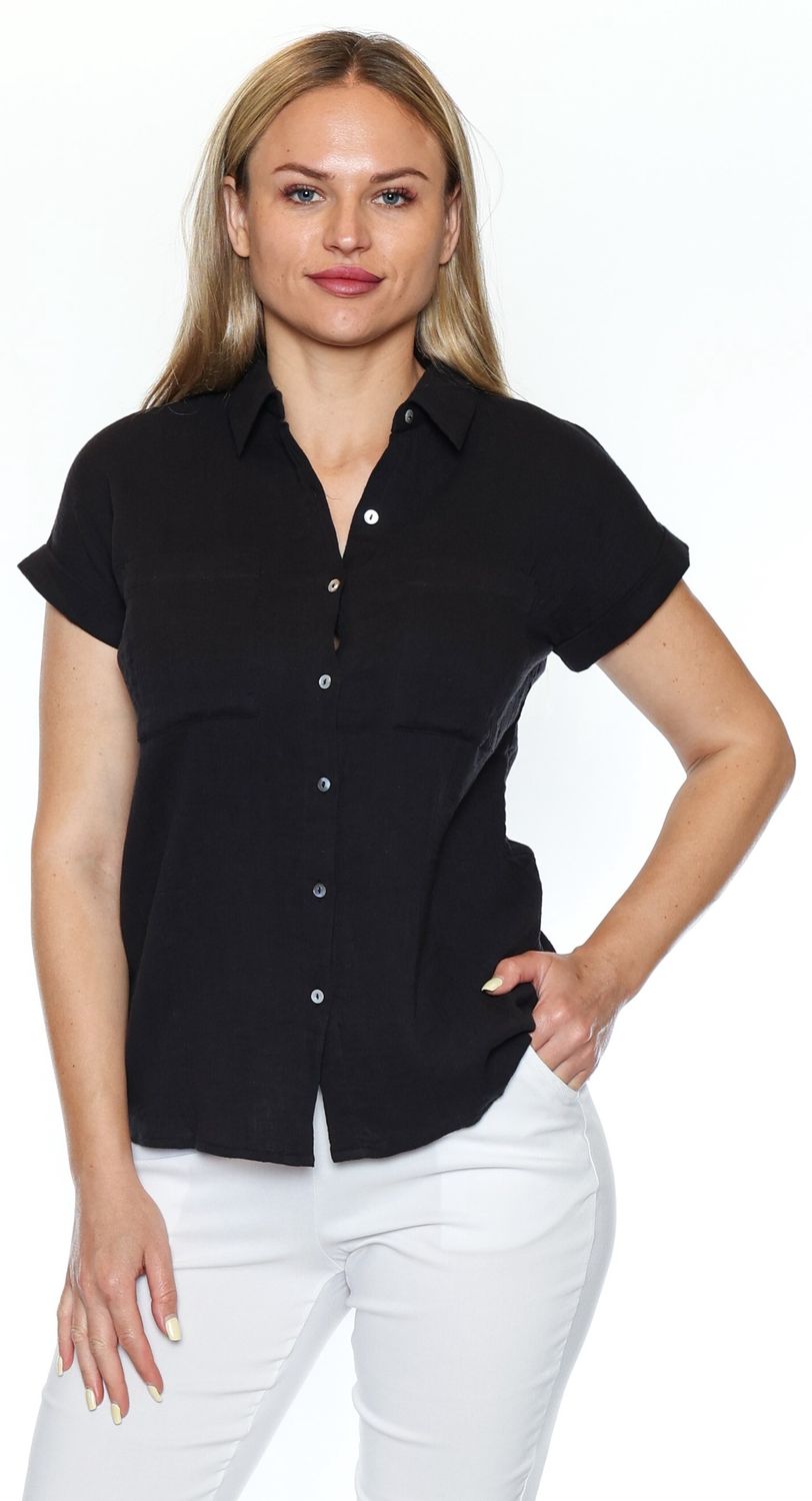 Collared Button Down Top