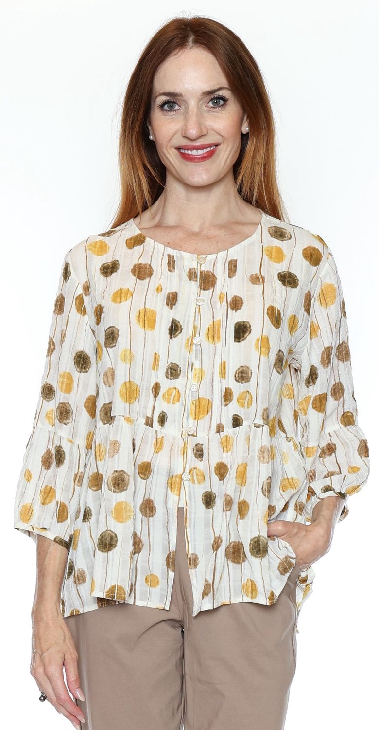 Printed Blouse-Mustard