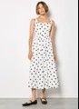 Polka Dot A-Line Midi Dress