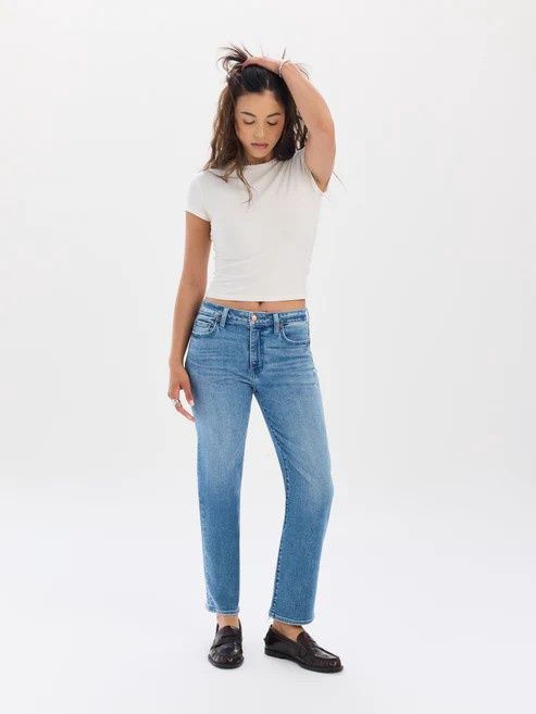 Rebel-Mid Rise Slim Straight Jean