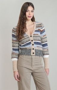 Melange Striped Cardigan