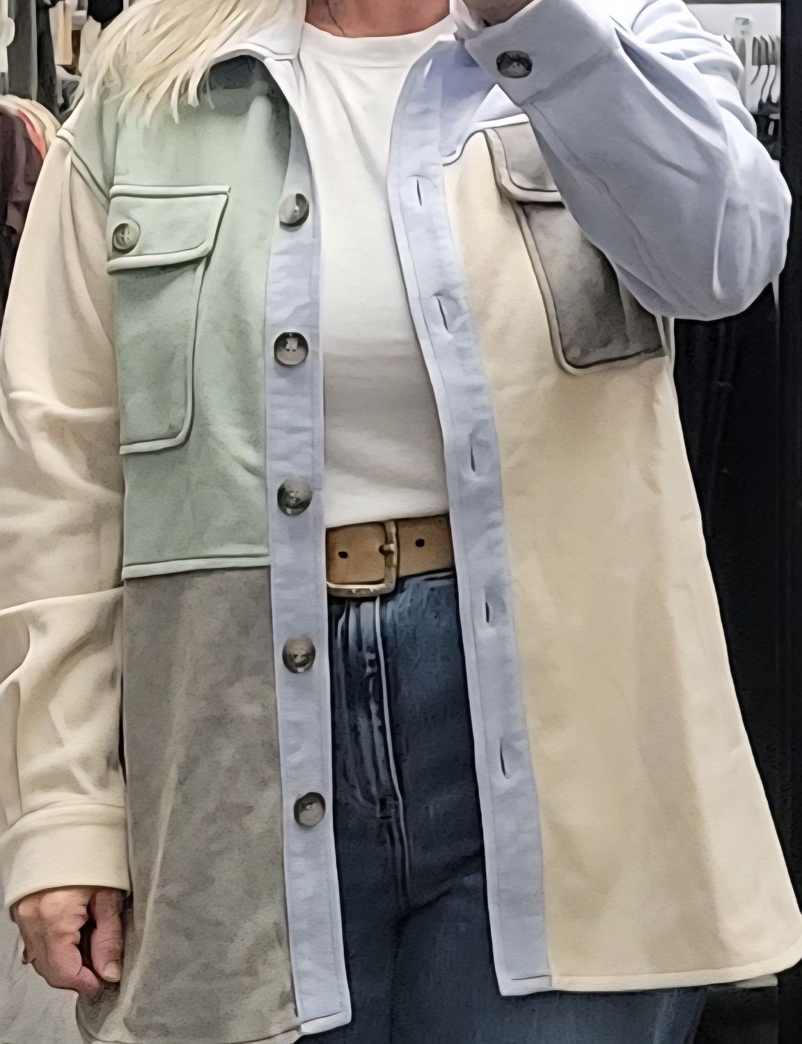 Color Block Shacket