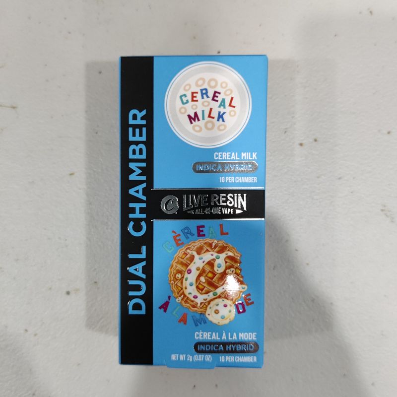 Cookies Live Resin All-in-One Dual Chamber 2g Disposable - Cereal Milk (INDICA HYBRID) x Cèreal À La Mode (INDICA HYBRID)