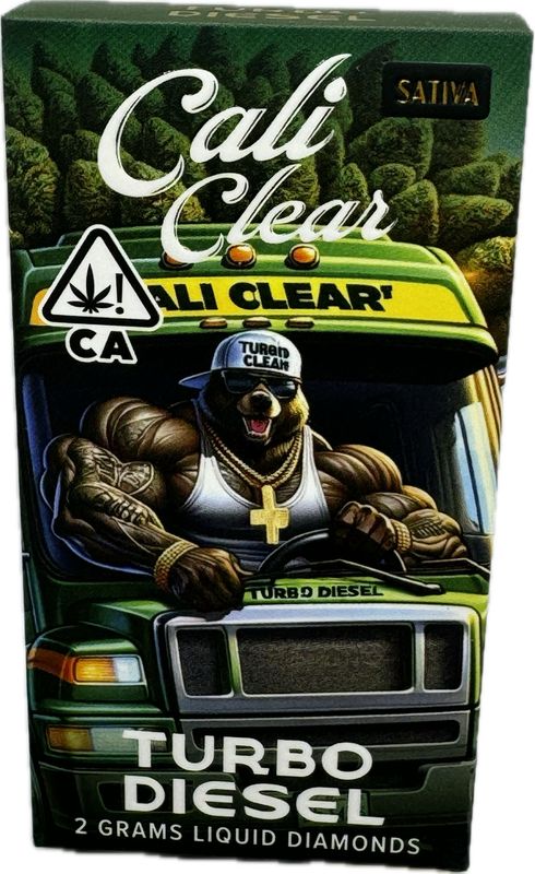 Cali Clear: 2grams Liquid Diamonds Disposable Vape - Turbo Diesel (SATIVA)