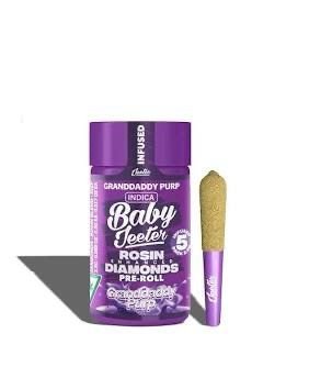 Baby Jeeter: 5pk Rosin Enhanced Diamonds Pre-Rolls THC: 41.81% - Granddaddy Purp INDICA