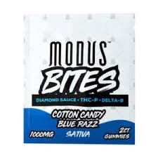 MODUS Bites: 1000mg Diamond Sauce • THC-P • Delta-8 Gummies (2ct) - Cotton Candy Blue Razz SATIVA