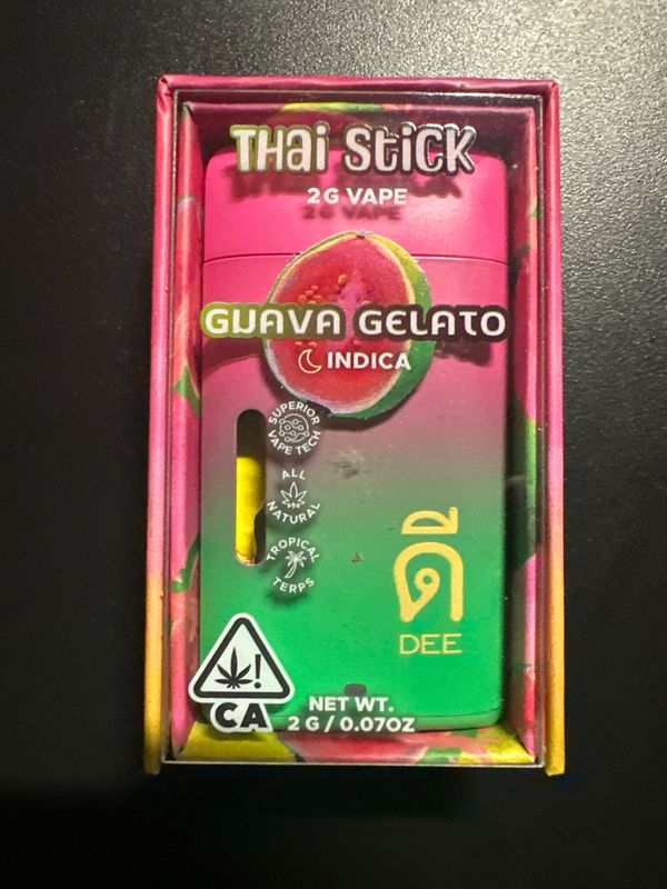 Thai Stick: 2grams Disposable Vape - Guava Gelato (INDICA)