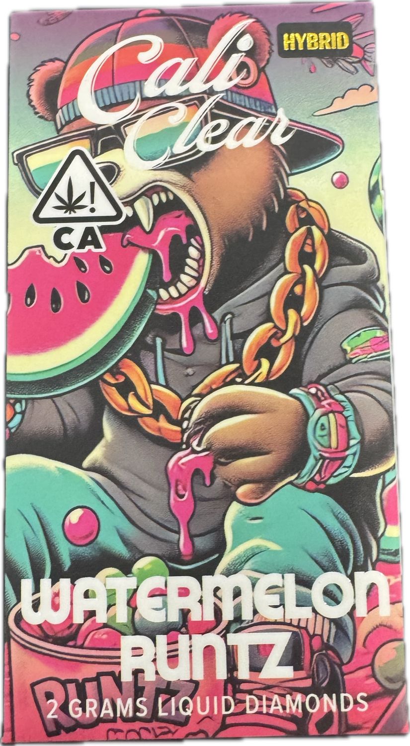 Cali Clear: 2grams Liquid Diamonds Disposable Vape - Watermelon Runtz (HYBRID)