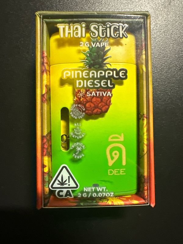 Thai Stick: 2grams Disposable Vape - Pineapple Diesel (SATIVA)