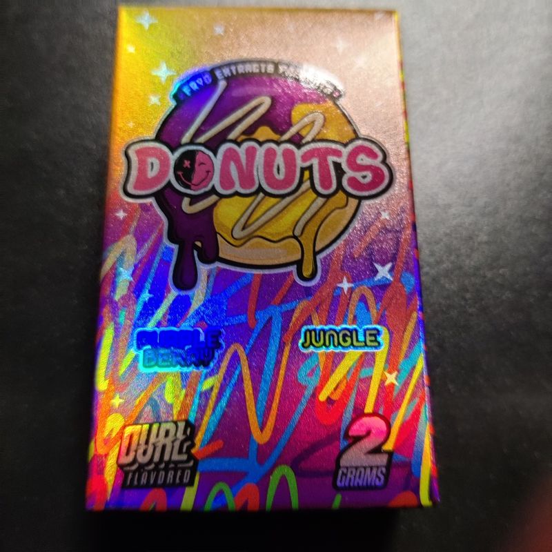 Fryd Extracts Donuts: Liquid Diamonds + Live Resin 2g Dual Flavored Disposable - Purple Berry + Jungle