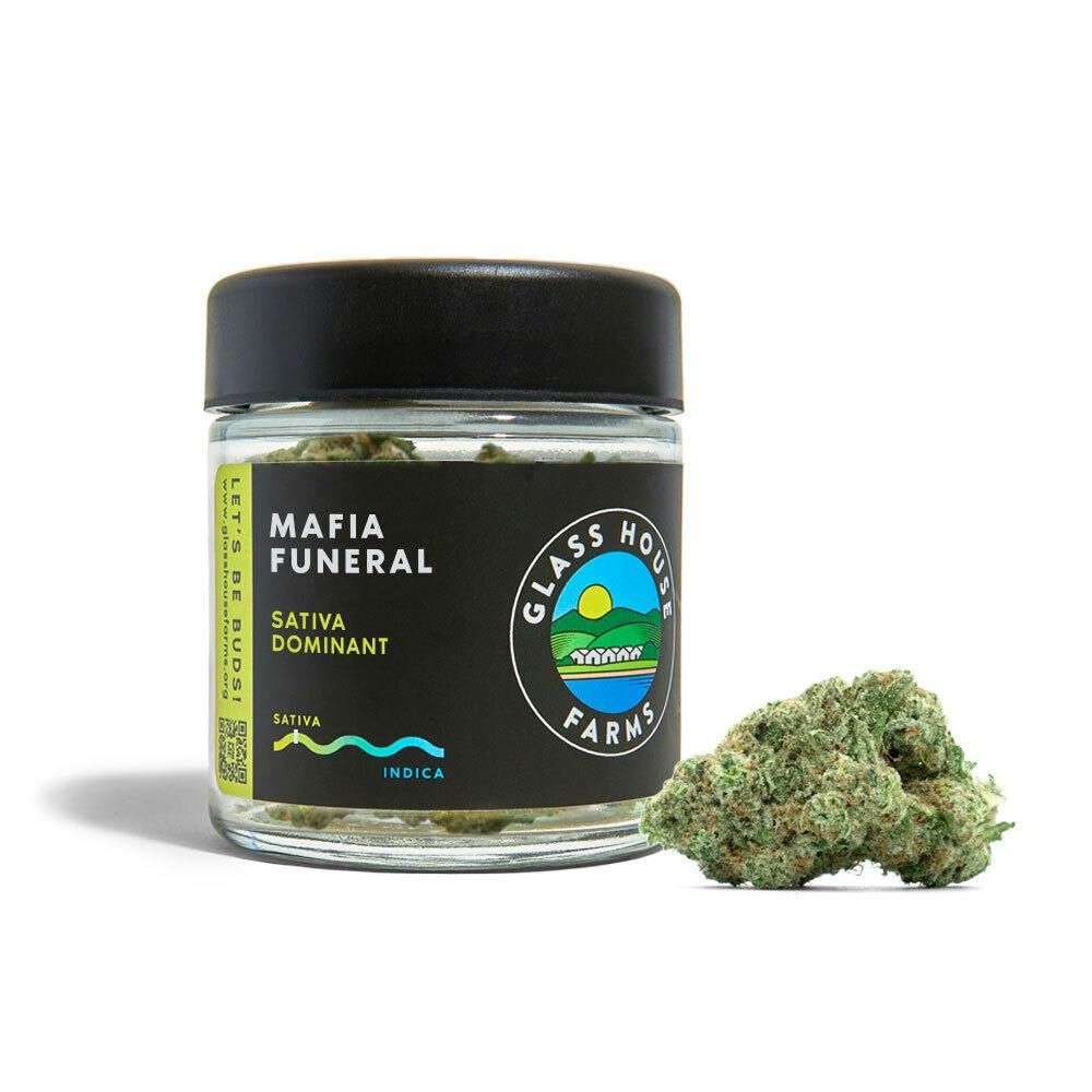 Glass House Farms: 3.5g Cannabis Flower THC: 25.41% - Mafia Funeral SATIVA