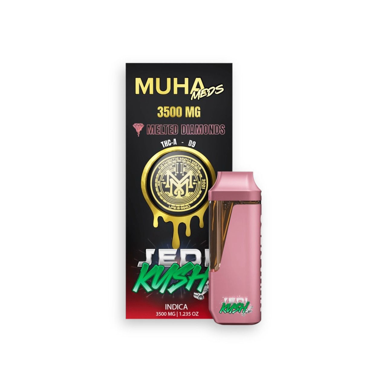 MUHA Meds: 3500mg Melted Diamonds Disposable Vape - Jedi Kush INDICA