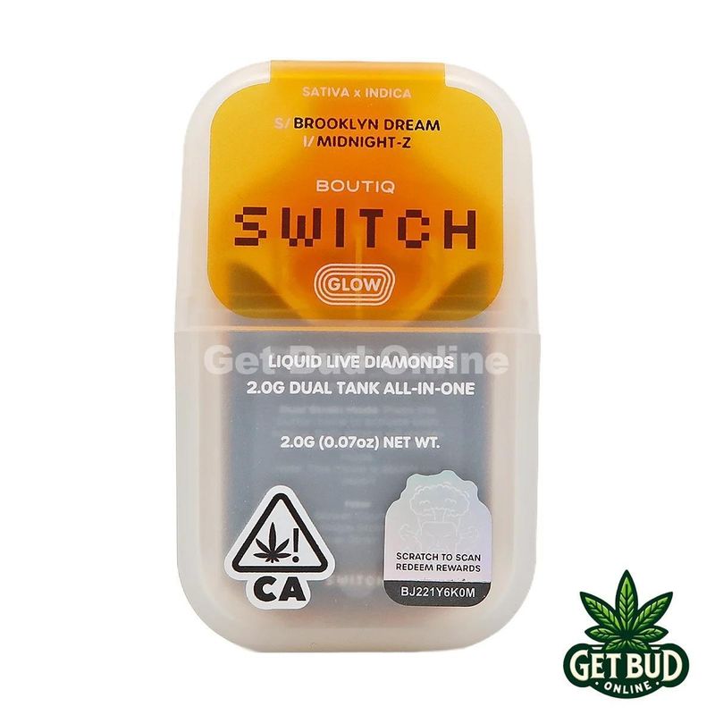 BOUTIQ SWITCH - 2gram Liquid Live Diamonds Dual Tank Disposable Vape - Brooklyn Dream (SATIVA) X MidnightZ (INDICA)