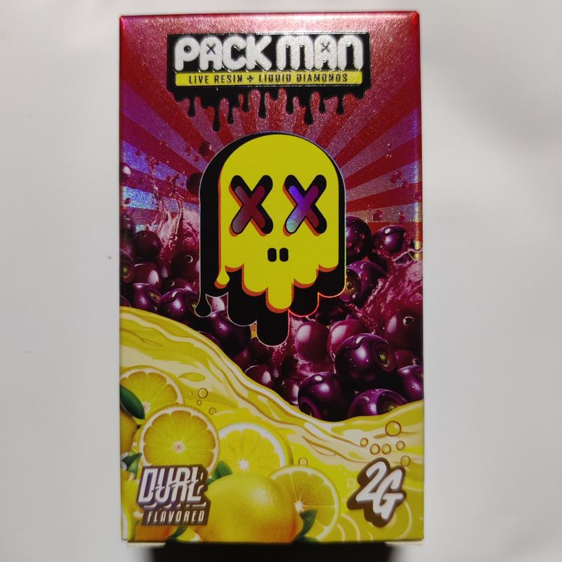 PACK MAN - 2gram Liquid Live Diamonds Dual Tank Disposable Vape - Black Cherry OG X Electric Lemonade