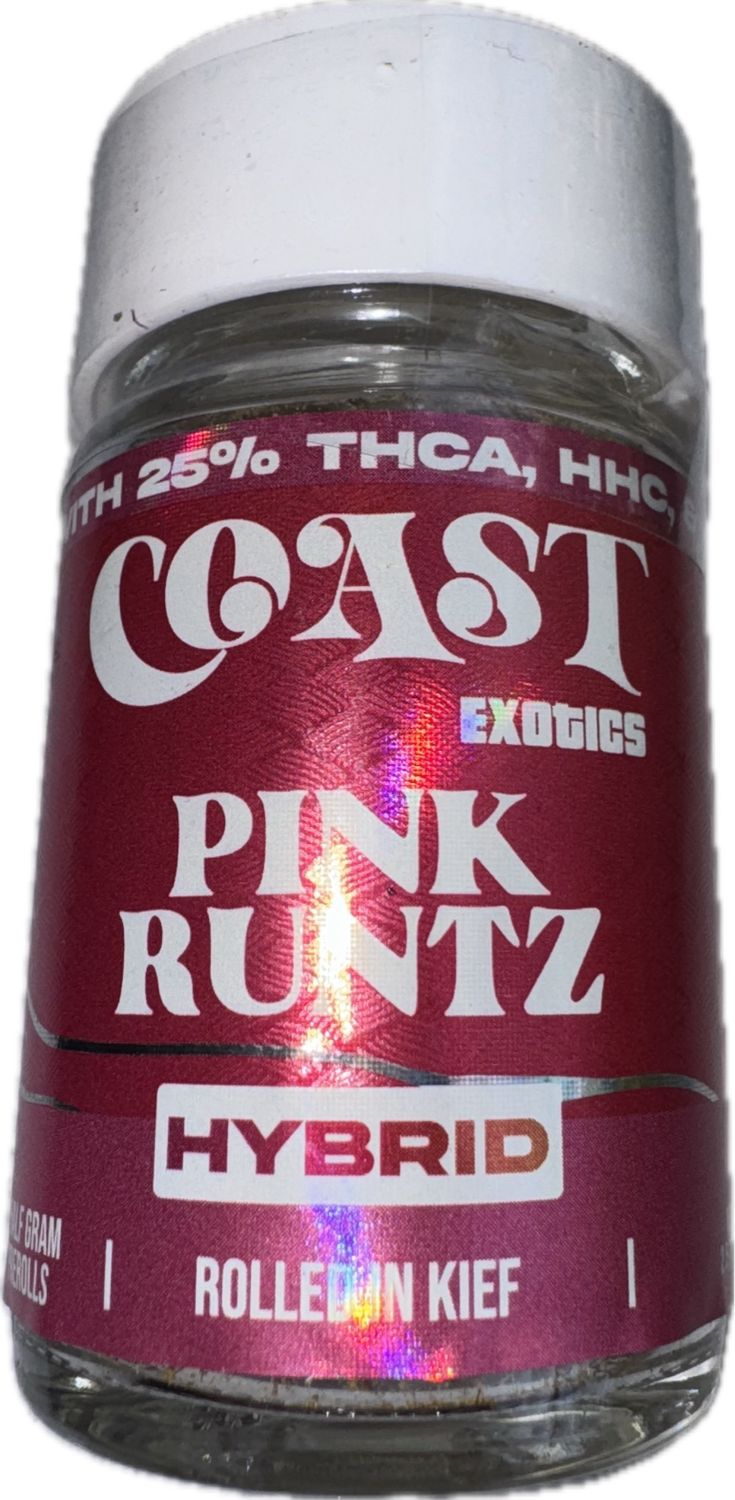 Coast Exotics : 5 Infused Half Gram Pre Rolls-Pink Runtz HYBRID