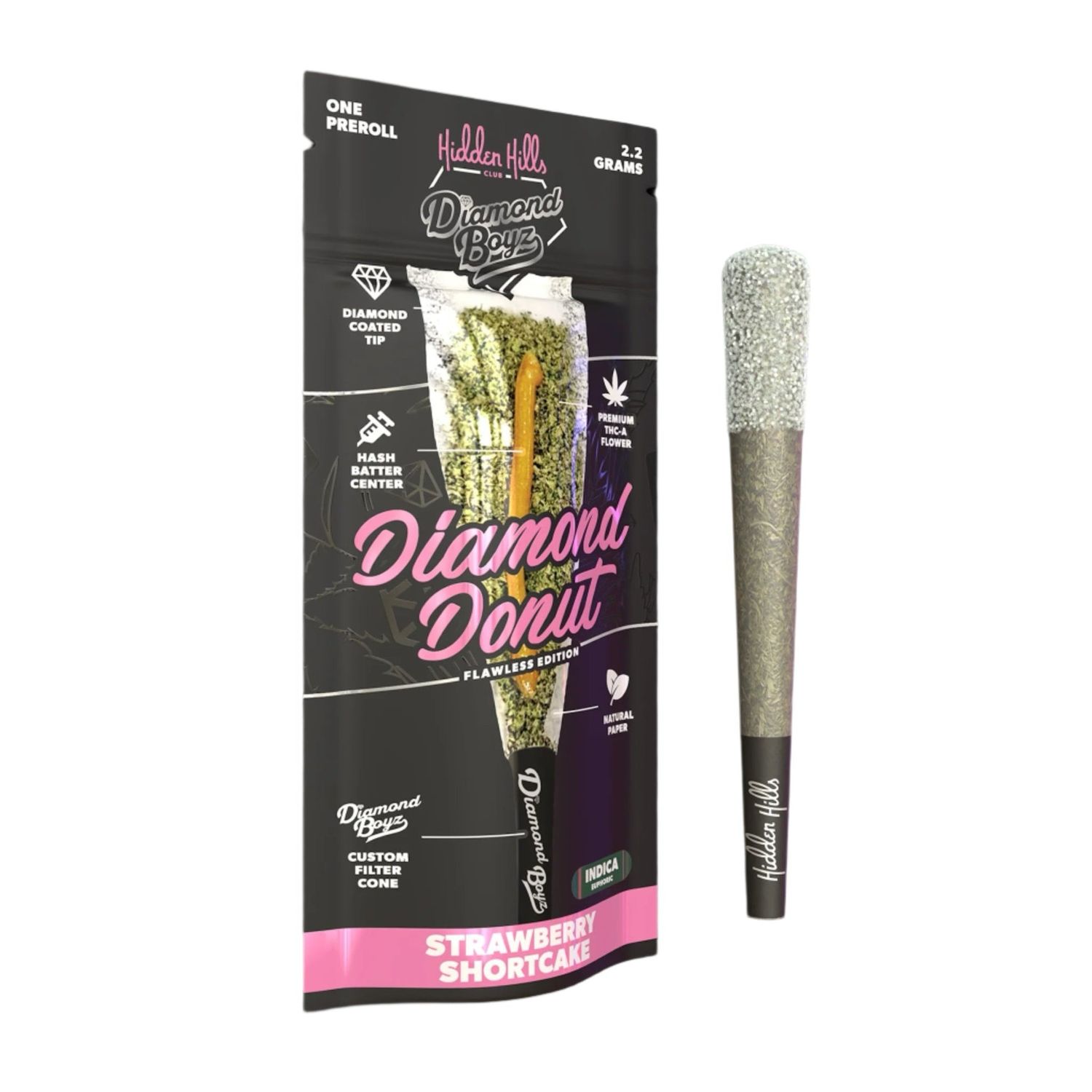 Hidden Hills • Diamond Boyz: 2.2grams Diamond Donut - Strawberry Shortcake INDICA