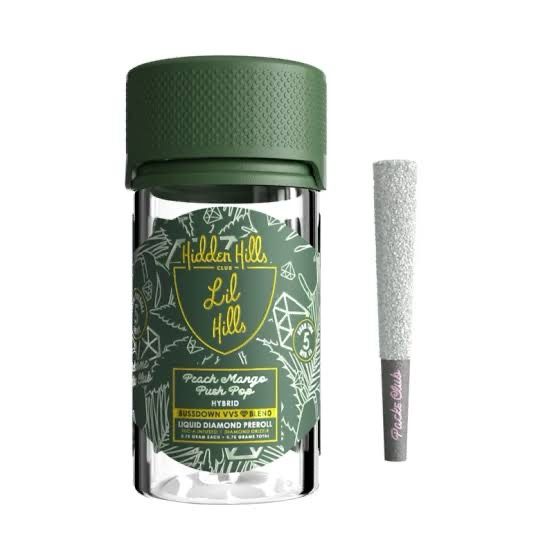 Hidden Hills: 5pk Liquid Diamond Prerolls - Peach Mango Push Pop HYBRID