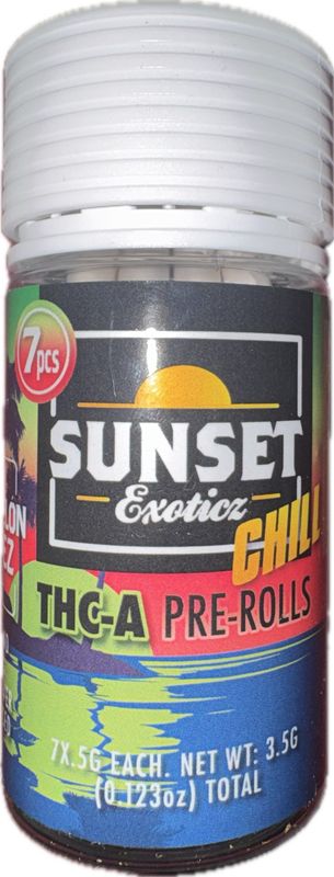 SUNSET Exoticz: 7pk Pre-Rolls - Watermelon Zkittlez HYBRID