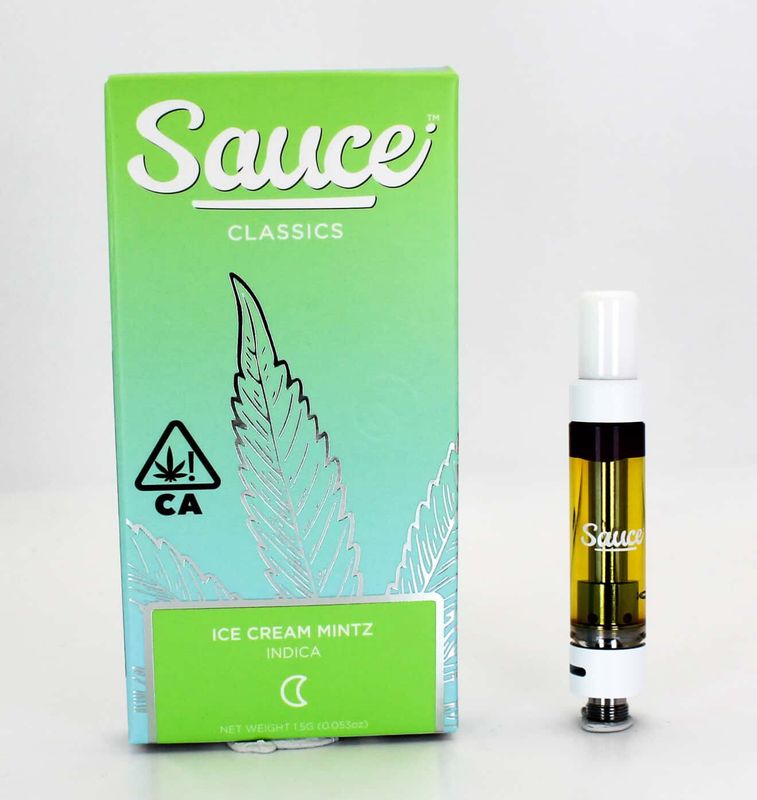 Sauce XL: 1.5g Disposable Live Resin Cart - Ice Cream Mintz INDICA