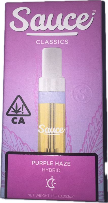 SAUCE Classics: 1.5gram Vape Cartridge - Purple Haze HYBRID