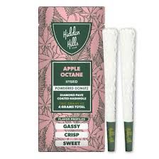 Hidden Hills: 2grams (2x) Diamond Pave Coated Hashhole Pre-Rolls - Apple Octane HYBRID