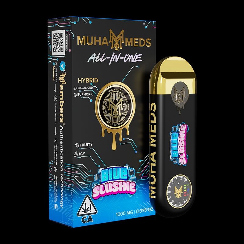 MUHA MEDS: 2gram Disposable Vape - Blue Slushie HYBRID