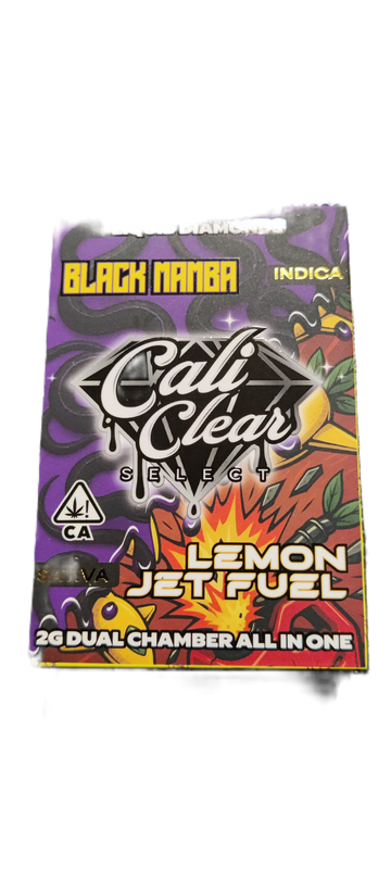 Cali Clear: 2grams Dual Chamber Liquid Diamonds Disposable Vape - Black Mamba (I) x Lemon Jet Fuel (S)