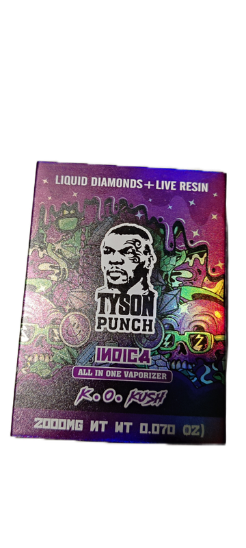 TYSON PUNCH: 2gram Liquid Diamonds + Live Resin Disposable Vape - KO Kush INDICA 