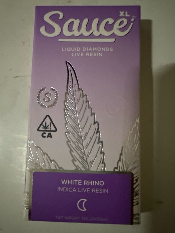 SAUCE XL : 1.5gram Vape Cartridge - White Rhino INDICA