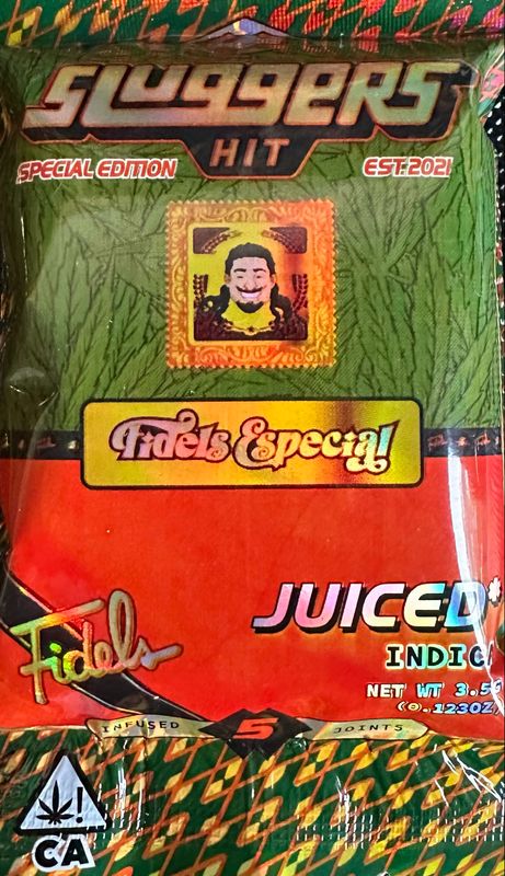 Sluggers HIT: 5pk INFUSED Pre-Rolls, JUICED* With Diamonds &amp; Hash - Fidels Especial INDICA