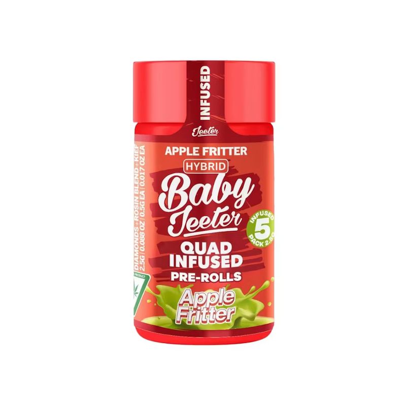 Baby Jeeter: 5pk Rosin Enhanced Diamonds Pre-Rolls THC:37.5% - Apple Fritter Hybrid