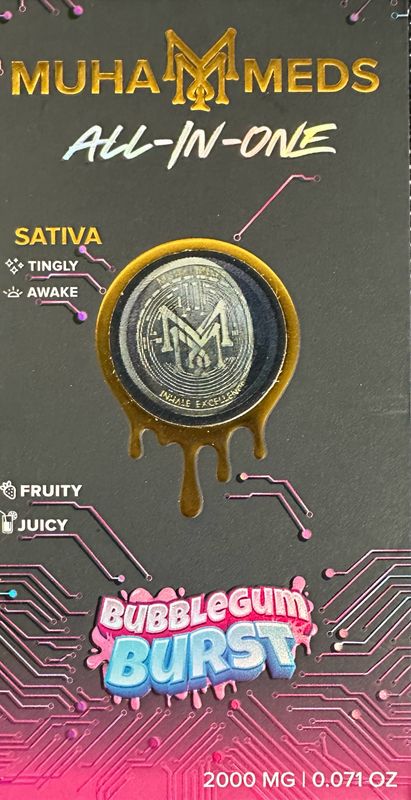 MUHA MEDS: 2g Disposable Vape - Sativa Bubblegum Burst