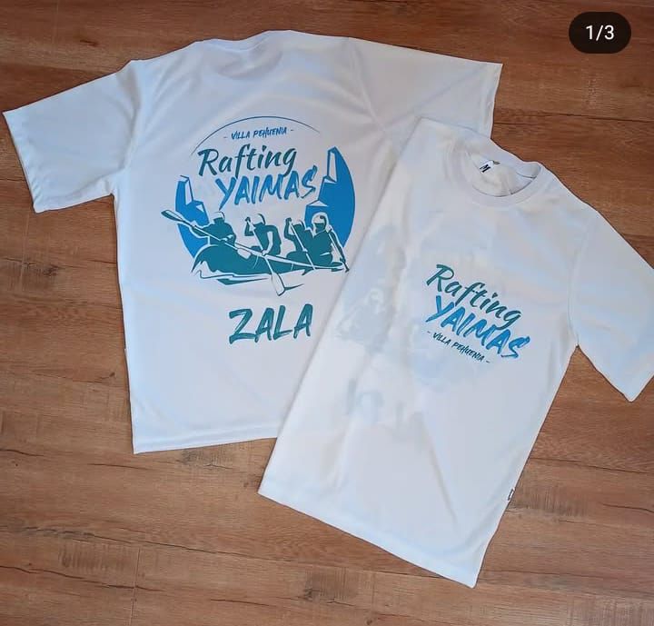Remeras blancas realizadas en tela de spun sublimadas