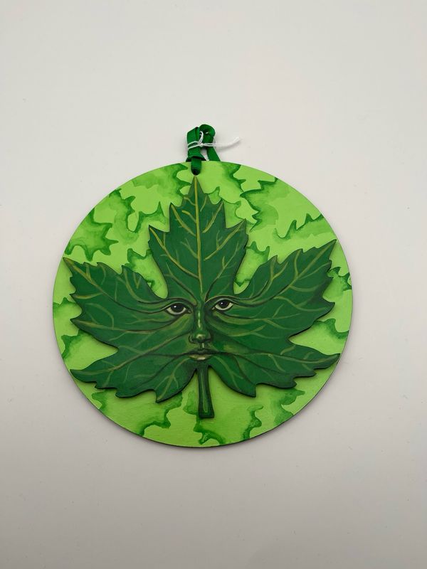 Art nouveau green man wall plaque