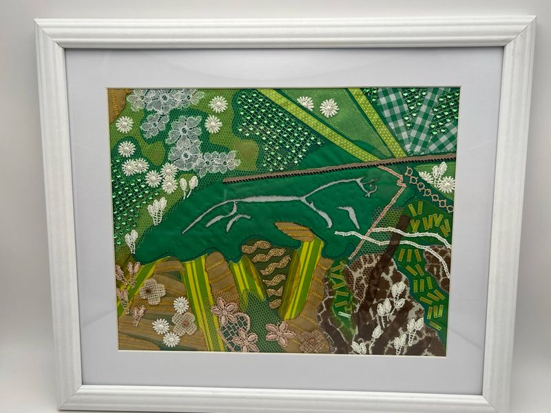 Uffington White Horse textile Painting