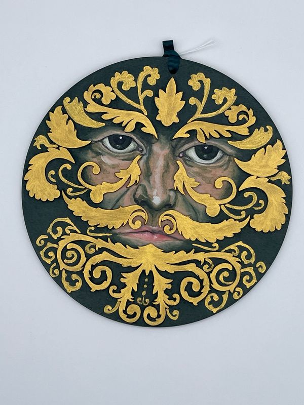 Green man wall plaque
